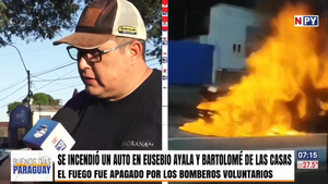 Vehículo fue consumido por las llamas en Eusebio Ayala y Bartolomé de las Casas