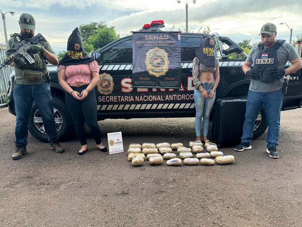 Detienen 2 mujeres que viajaban con droga para su distribución en la Terminal de Salto del Guairá - 1000 Noticias