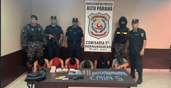 Hernandarias: Policía incauta cocaína y detiene a seis sospechosos
