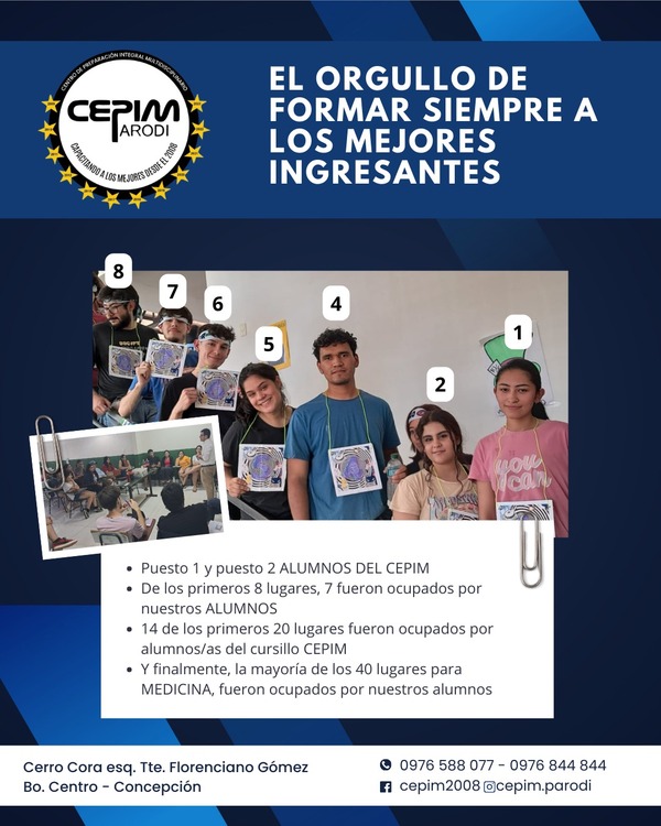 Alumnos del cursillo CEPIM arrasan nuevamente y ocupan la mayoría de las plazas para Medicina