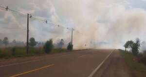Diario HOY | Paso bloqueado en ruta Luque - San Bernardino por nuevos incendios