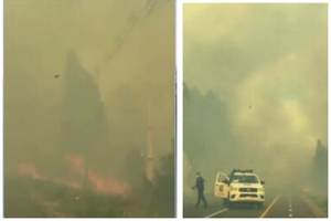 Voraz incendio sobre la ruta Luque - San Bernardino - SNT