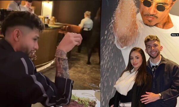 Enciso le llevó a su novia colombiana a cenar en el restaurante del famoso Salt Bae
