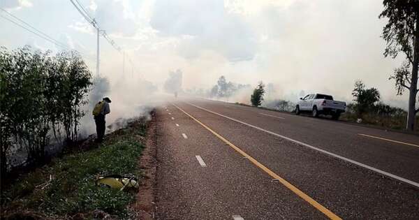 La Nación / Gran incendio forestal afecta a reserva ubicada entre Luque y San Bernardino