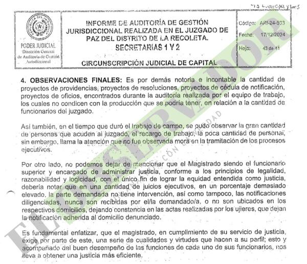 Pese al recargo de trabajo y la poca cantidad de funcionarios no hubo mora en juicios ejecutivos