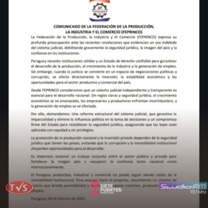 FEPRINCO denuncia crisis en la justicia y exige reformas para garantizar la seguridad jurídica - TVS