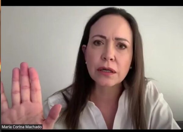 Corina Machado pidió apoyo internacional para "sacar al régimen" de Maduro - 1000 Noticias