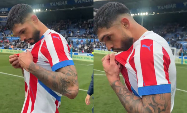 Versus / Omar Alderete festejó la victoria del Getafe, ¡con la Albirroja puesta!
