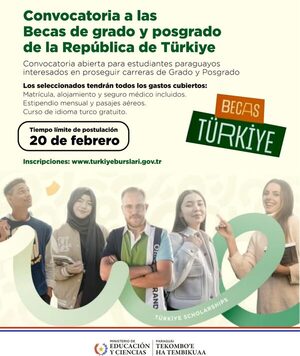 Hasta el 20 de febrero se reciben postulaciones a becas grado y posgrado del gobierno de Türkiye - .::Agencia IP::.