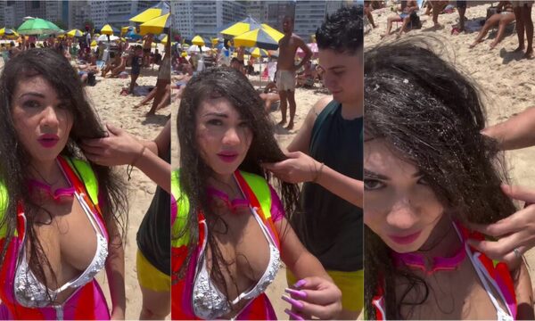 (VIDEO) ¡Laurys Dyva tuvo un “accidente” en las playas de Brasil!