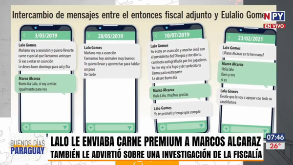 Por “carne premium” fiscal cedía ante “favores” de Lalo Gomes, según nuevos chats