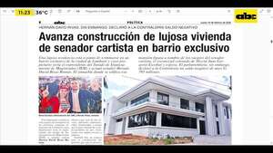 Otro parlamentario con lujosa mansión y dudoso título: así avanza la residencia de Hernán Rivas  - ABC Noticias - ABC Color