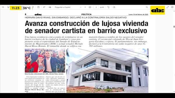 Otro parlamentario con lujosa mansión y dudoso título: así avanza la residencia de Hernán Rivas - ABC Noticias - ABC Color