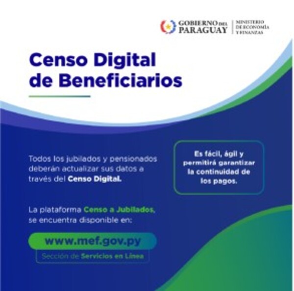 Más de 12.000 jubilados y pensionados completaron el censo digital del MEF - .::Agencia IP::.