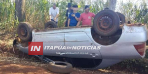 SE APODERÓ SIN PERMISO DEL AUTO DE SU CUÑADO Y LO TERMINÓ VOLCANDO - Itapúa Noticias