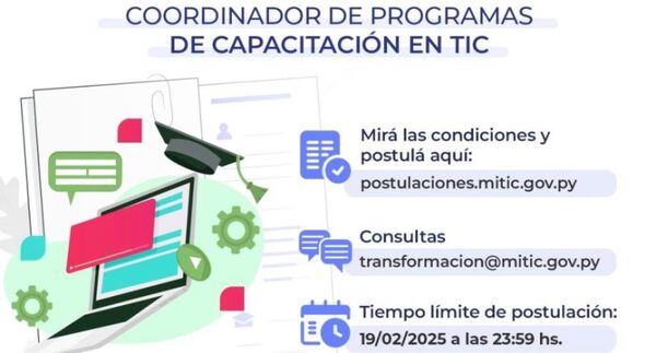 MITIC selecciona para coordinador de programas de capacitación en TIC