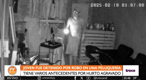 Cae joven con antecedentes tras robo en una peluquería - trece