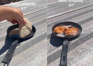 ¿Vos decís que hace calor? Fulano he’i pudo freír una milanesa ¡en el techo de chapa de la casa!