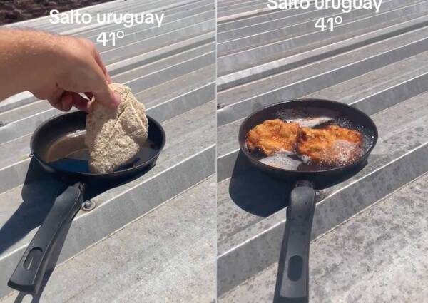 ¿Vos decís que hace calor? Fulano he’i pudo freír una milanesa ¡en el techo de chapa de la casa!