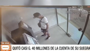 Retiró casi G. 40 millones de la cuenta de su suegra