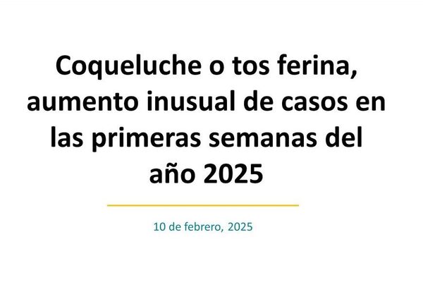 Salud emite alerta epidemiológica por aumento de casos de tos ferina en 2025
