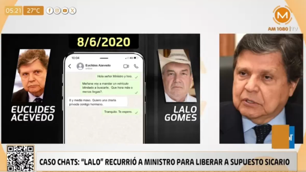 Euclides Acevedo niega que intercedió para liberar a un presunto sicario a pedido de Lalo