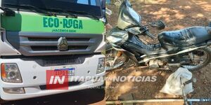 MOTOCICLISTA FUE ATROPELLADO POR UN CAMIÓN DE ECO - ROGA EN ENCARNACIÓN  - Itapúa Noticias