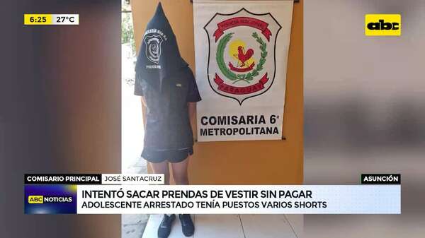 Video: Adolescente fue arrestado tras intentar robar varias prendas de vestir - ABC Noticias - ABC Color