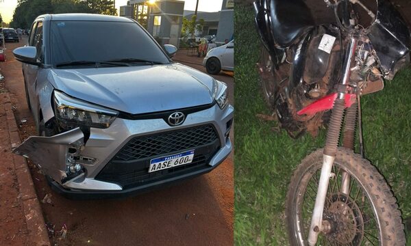 Motociclista resulta herido al ser arrollado por una camioneta en Hernandarias
