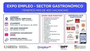 Más de 400 oportunidades laborales ofrece la Expo Empleo del Sector Gastronómico - .::Agencia IP::.