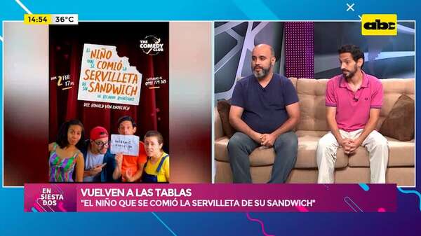 Vuelve “El niño que se comió la servilleta de su sándwich”: el 16 de febrero en The Comedy Club - Ensiestados - ABC Color