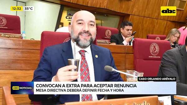 Convocan a sesión extra para aceptar renuncia de Arévalo y hacer jurar a suplente - ABC Noticias - ABC Color