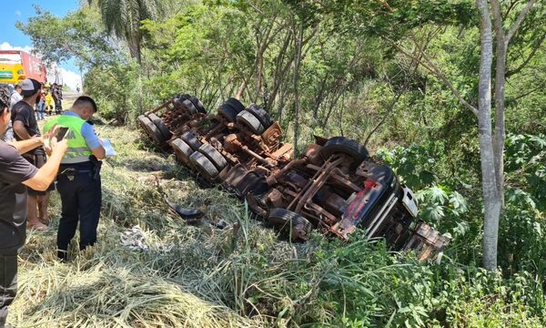 Camión con 30.000 kilos de fertilizantes vuelca en el predio de Puertos en puente de la Amistad – Diario TNPRESS