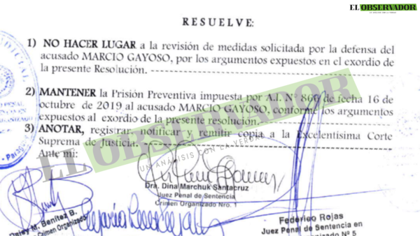 Tribunal ratifica inaplicabilidad de medidas alternativas para acusado a puertas de juicio oral