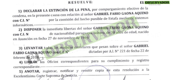 Se declara extinta la causa a condenado por venta de créditos fiscales irregulares
