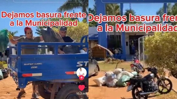 J.A Saldívar: Concejal recogió basura de vecinos y tiró frente a la Municipalidad