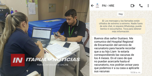 HOSPITAL REGIONAL DE ENCARNACIÓN REFUERZA VACUNACIÓN CON RECORDATORIOS Y APLICACIÓN A DOMICILIO - Itapúa Noticias