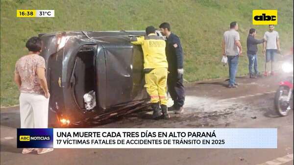 Alto Paraná: una muerte cada tres días por accidentes de tránsito - ABC TV - ABC Color