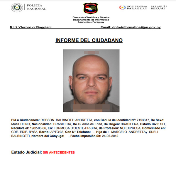 Fiscalía pide informes a Migraciones, Identificaciones, Interpol y a la DNIT sobre brasileño con doble cédula - La Clave