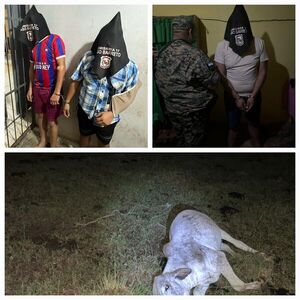 Tres hombres detenidos tras persecución policial por supuesto caso de abigeato en Paso Barreto