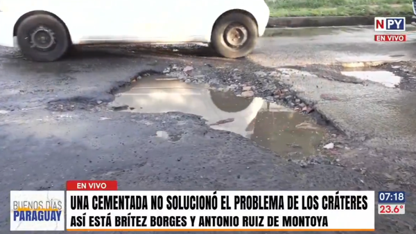 ¡Tremendos pozos! Avda. Brítez Borges continúa en mal estado y causa daños a vehículos
