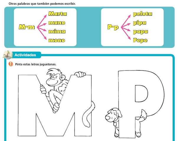 Con la letra m de mamá y la p de papá - Castellano Primer Ciclo - ABC Color