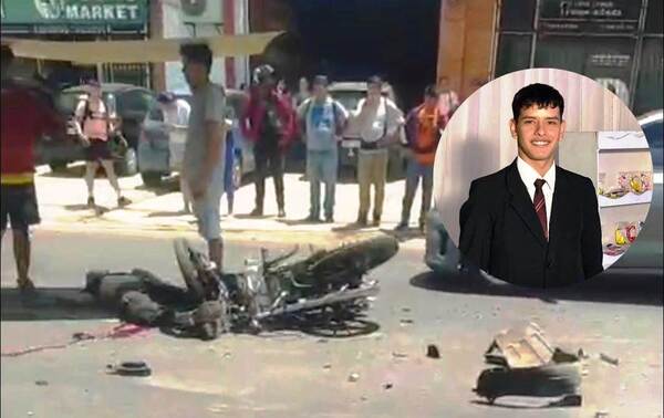 Joven motociclista accidentado lucha por su vida •