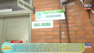 Bebé herido tras caída de parte del techo de un ascensor en el Hospital de Clínicas