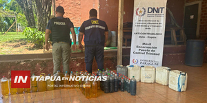 INCAUTAN 240 LITROS DE COMBUSTIBLE COMERCIALIZADO ILEGALMENTE EN ENCARNACIÓN