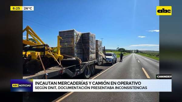 Video: Incautan mercaderías y camión en operativo - ABC Noticias - ABC Color