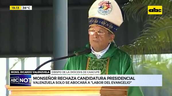 Video: obispo de Caacupé desmiente posible precandidatura a la Presidencia de la República - ABC Noticias - ABC Color