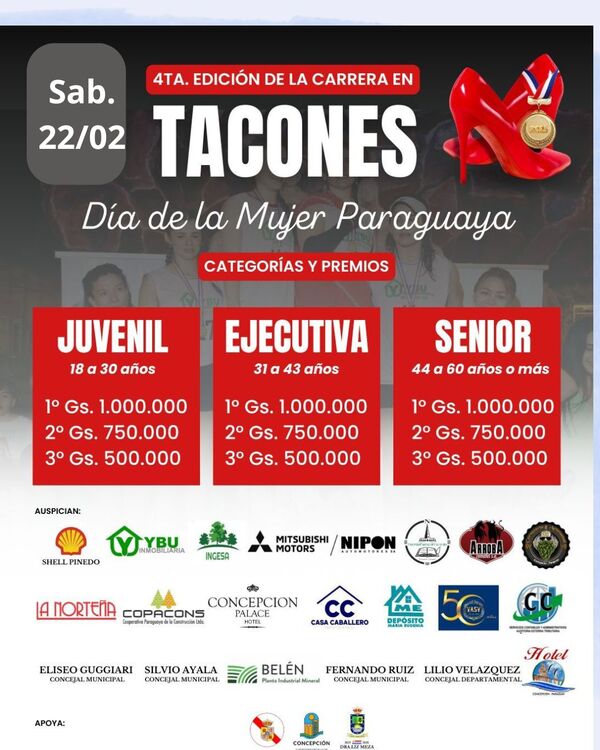 Cuarta edición de la Carrera de Tacones con tres categorías y premios en efectivo