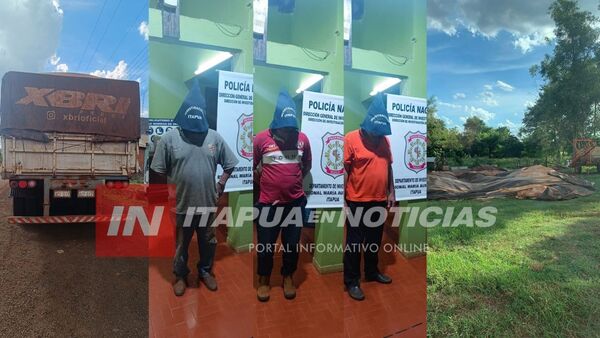 TRES DETENIDOS POR SUPUESTO DESVÍO DE CARGA DE SOJA - Itapúa Noticias
