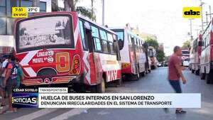Paro de buses internos en San Lorenzo: transportistas denuncian irregularidades  - ABC Noticias - ABC Color